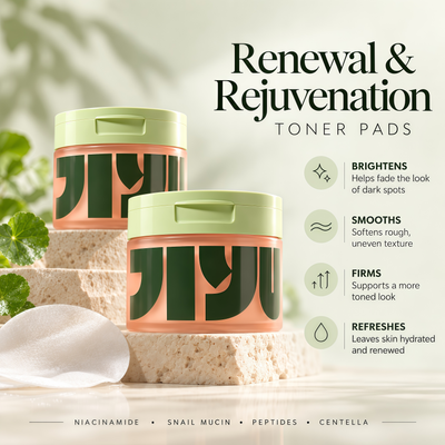 JIYU Toner Pads - Korean Skincare for Dark Spots, Wrinkles & Dull Skin - Hydrating Facial Treatment with Snail Mucin, Niacinamide, Peptides & Centella - 100 Count